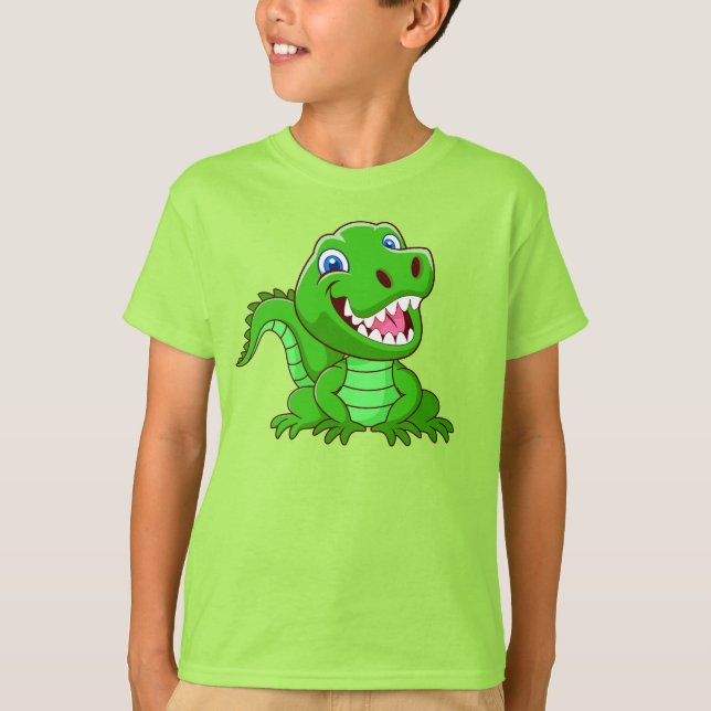 Lächelnder Krokodile-Cartoon T-Shirt (Vorderseite)