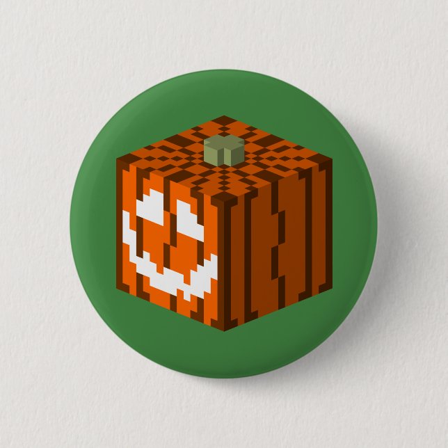 Lächelnder Kürbis Button (Vorderseite)