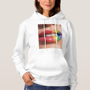 Lächelnder Lipstick-Moment Hoodie