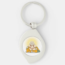 Lächelnder Maitreya Buddha Metal Schlüsselanhänger
