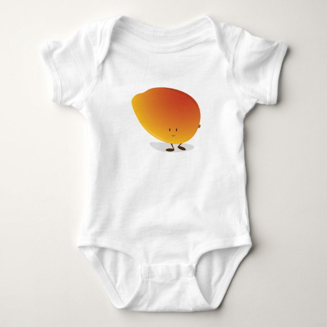 Lächelnder Mango-Charakter Baby Strampler (Vorderseite)