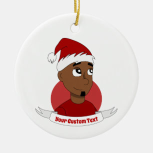 Lächelnder Mann Weihnachts-Cartoon Keramik Ornament
