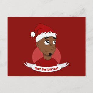 Lächelnder Mann Weihnachts-Cartoon Postkarte