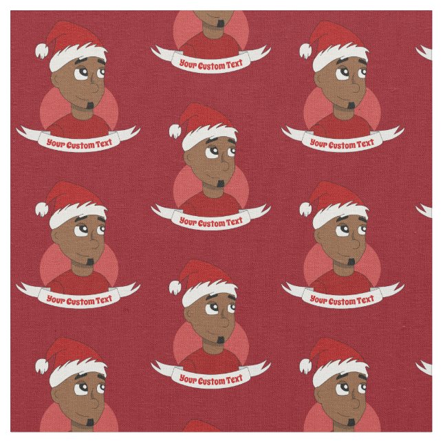 Lächelnder Mann Weihnachts-Cartoon Stoff (Nahaufnahme)