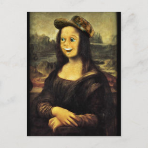 Lächelnder Mona Lisa-Spaß Postkarte