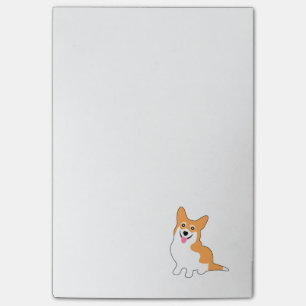 Lächelnder Pembroke-Walisercorgi-Cartoon Post-it Klebezettel