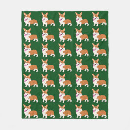 Lächelnder Pembroke-WaliserCorgi Fleecedecke