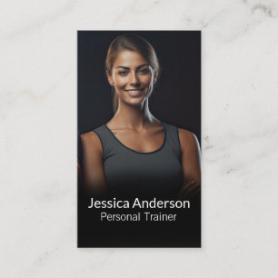 Lächelnder Personal Trainer Fitness Visitenkarte