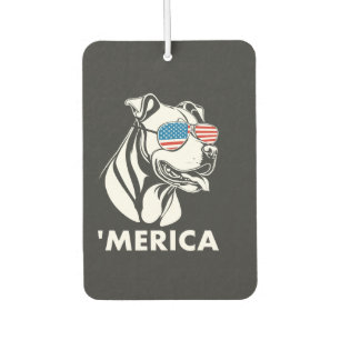 Lächelnder Pitbull Sonnenbrille 4. Juli Merica Autolufterfrischer