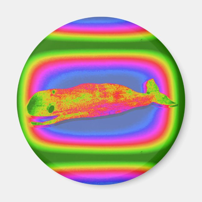 lächelnder psychedelischer Walmagnet Magnet (Vorne)