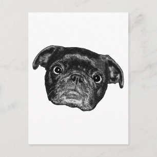 Lächelnder Pug Punkt Post Postkarte