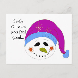 Lächelnder Schneemann Postkarte