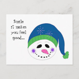 Lächelnder Schneemann Postkarte