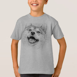 Lächelnder Shiba Inu Hund T-Shirt