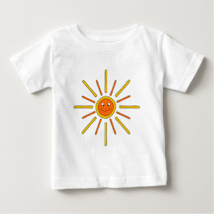 Lächelnder Sommer Sun. Gelb und Orange Baby T-shirt
