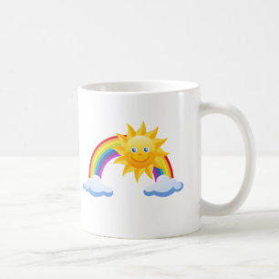 Lächelnder Sonnenschein-Regenbogen Tasse