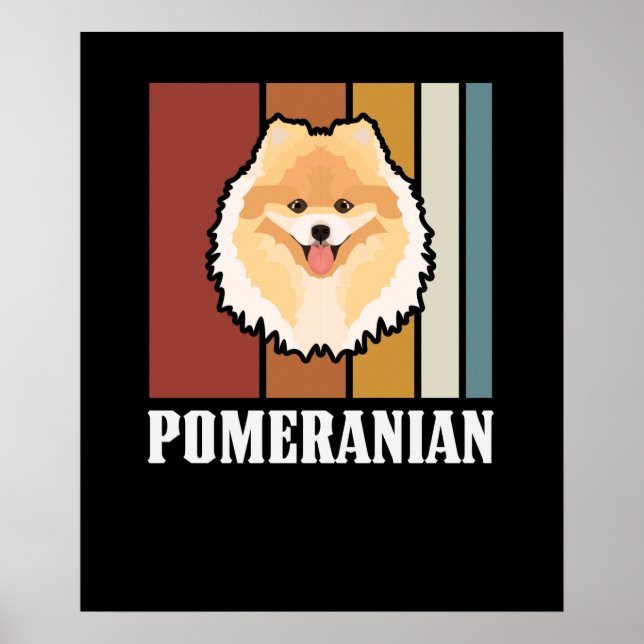 Lächelnder Spitz Retro Poster (Vorne)