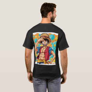 Lächelnder Strohhut-Pirat – Anime-Stil-Illustratio T-Shirt