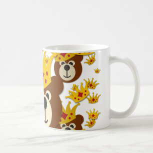 Lächelnder Teddybär mit Krone Tasse