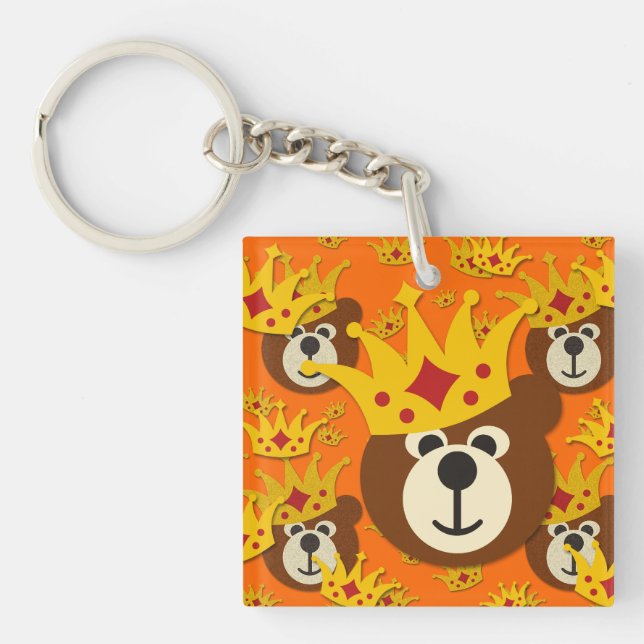 Lächelnder Teddybär Schlüsselanhänger (Vorderseite)