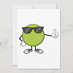 Lächelnder Tennisball mit Sonnenbrille Einladung