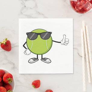 Lächelnder Tennisball mit Sonnenbrille Serviette