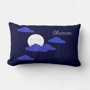 Lächelnder Vollmond mit Wolken: Lendenkissen