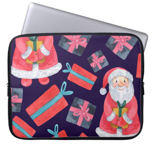 Lächelnder Weihnachtsmann, Aquarell Weihnachten Na Laptopschutzhülle