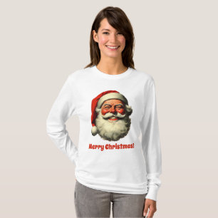 Lächelnder Weihnachtsmann im Retro-Stil T-Shirt