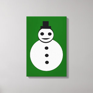 Lächelnder Weihnachtsmann Schneemann Leinwanddruck