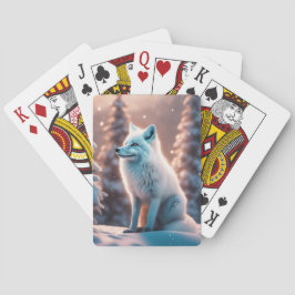 Lächelnder Winterfuchs Spielkarten
