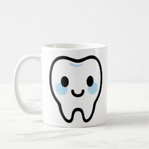 Lächelnder Zahn Charakter – Cute & Saubere Illustr Kaffeetasse