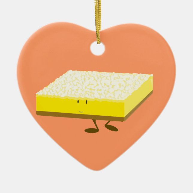 Lächelnder Zitronen-Barcharakter Keramikornament (Vorne)