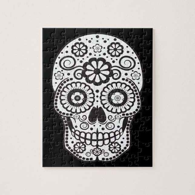 Lächelnder Zuckerschädel Puzzle (Vertikal)