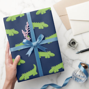 Lächelndes Alligators-Muster Geschenkpapier