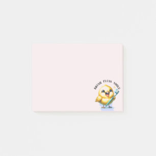 Lächelndes Babyküken mit zahnärztlichem Slogan Post-it Klebezettel
