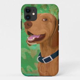 Lächelndes Brown Vizsla auf grünem Hintergrund Case-Mate iPhone Hülle