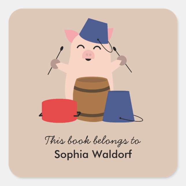 Lächelndes Buchzeichen Quadratischer Aufkleber (Vorderseite)