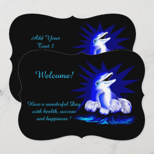 Lächelndes Dolphin, fügen Sie Ihren Text Einladung