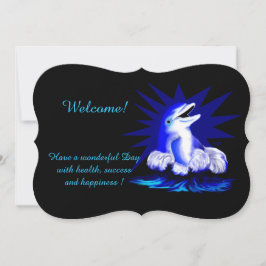 Lächelndes Dolphin, fügen Sie Ihren Text Einladung