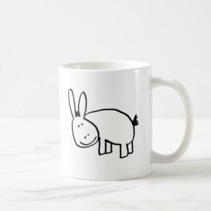 lächelndes Eselschwarzes Kaffeetasse