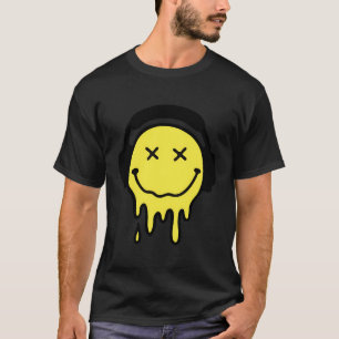 Lächelndes Gelbes Lächeln Lächelnd Schmelzen Dripp T-Shirt