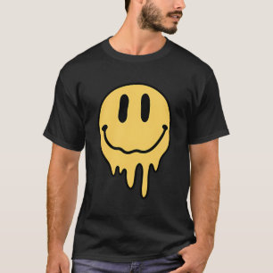Lächelndes Gelbes Lächeln Lächelnd Schmelzen Dripp T-Shirt