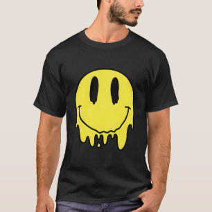Lächelndes Gelbes Lächeln Lächelnd Schmelzen Dripp T-Shirt