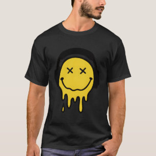 Lächelndes Gelbes Lächeln Lächelnd Schmelzen Dripp T-Shirt