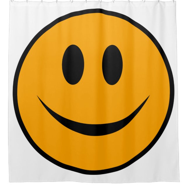 Lächelndes Gesicht Emoji Duschvorhang (Vorderseite)
