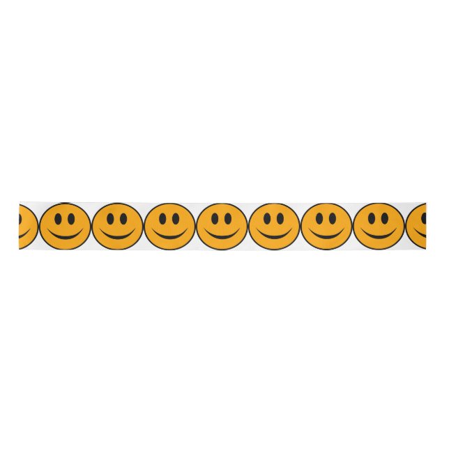 Lächelndes Gesicht Emoji Satinband (Vorderseite)