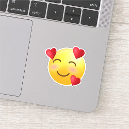 Lächelndes Gesicht mit den Herzen Emoji Aufkleber