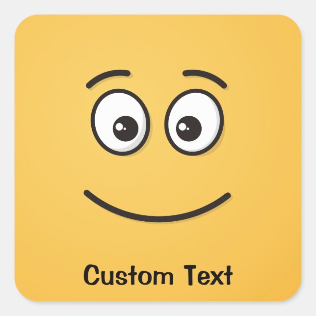 Lächelndes Gesicht mit einem Aufkleber auf dem Ope (Vorderseite)