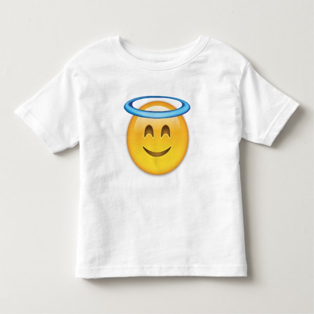 Lächelndes Gesicht mit Halo Emoji Kleinkind T-shirt (Vorderseite)